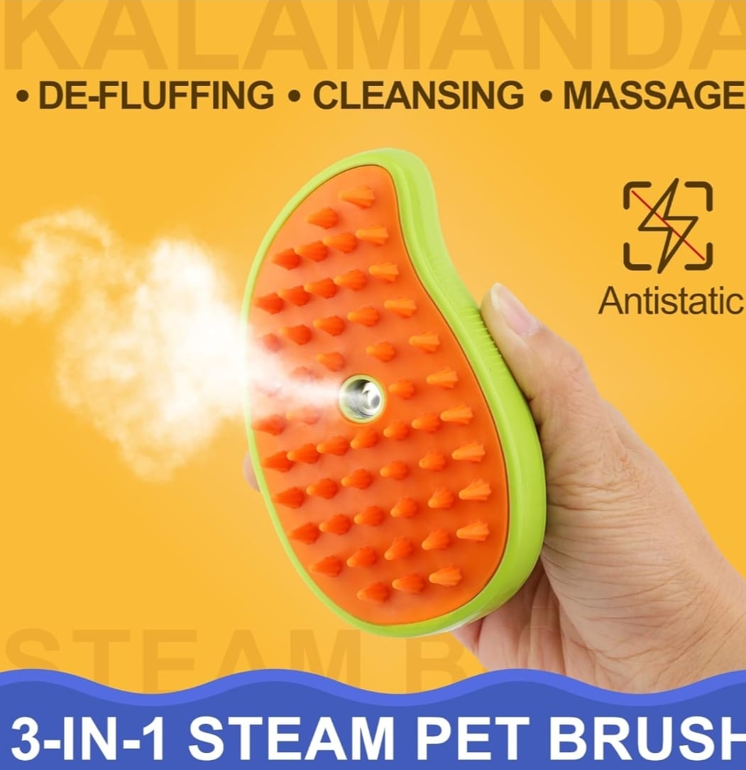Cepillo de Vapor para Mascotas | Baño Seco y Desenredante en Casa