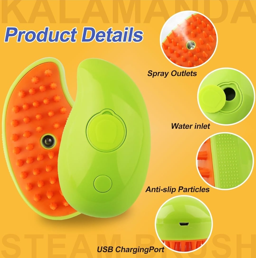 Cepillo de Vapor para Mascotas | Baño Seco y Desenredante en Casa